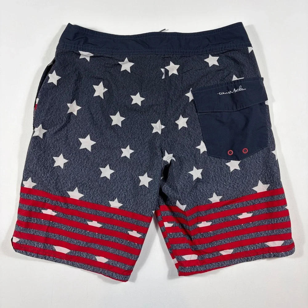 Travis Mathew Board Shorts Mens 30 Stars and Stripes Patriotic Navy Red White